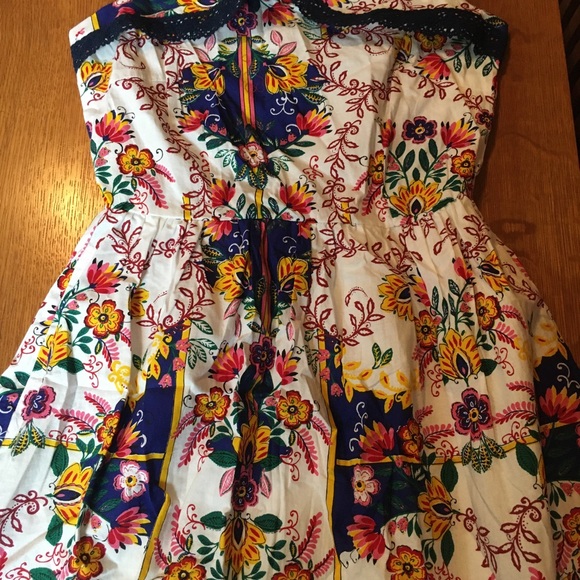 Yumi ModCloth Multicolor Floral Cotton Summer Sundress NWT Small/4 -UK size 8 - Picture 8 of 15